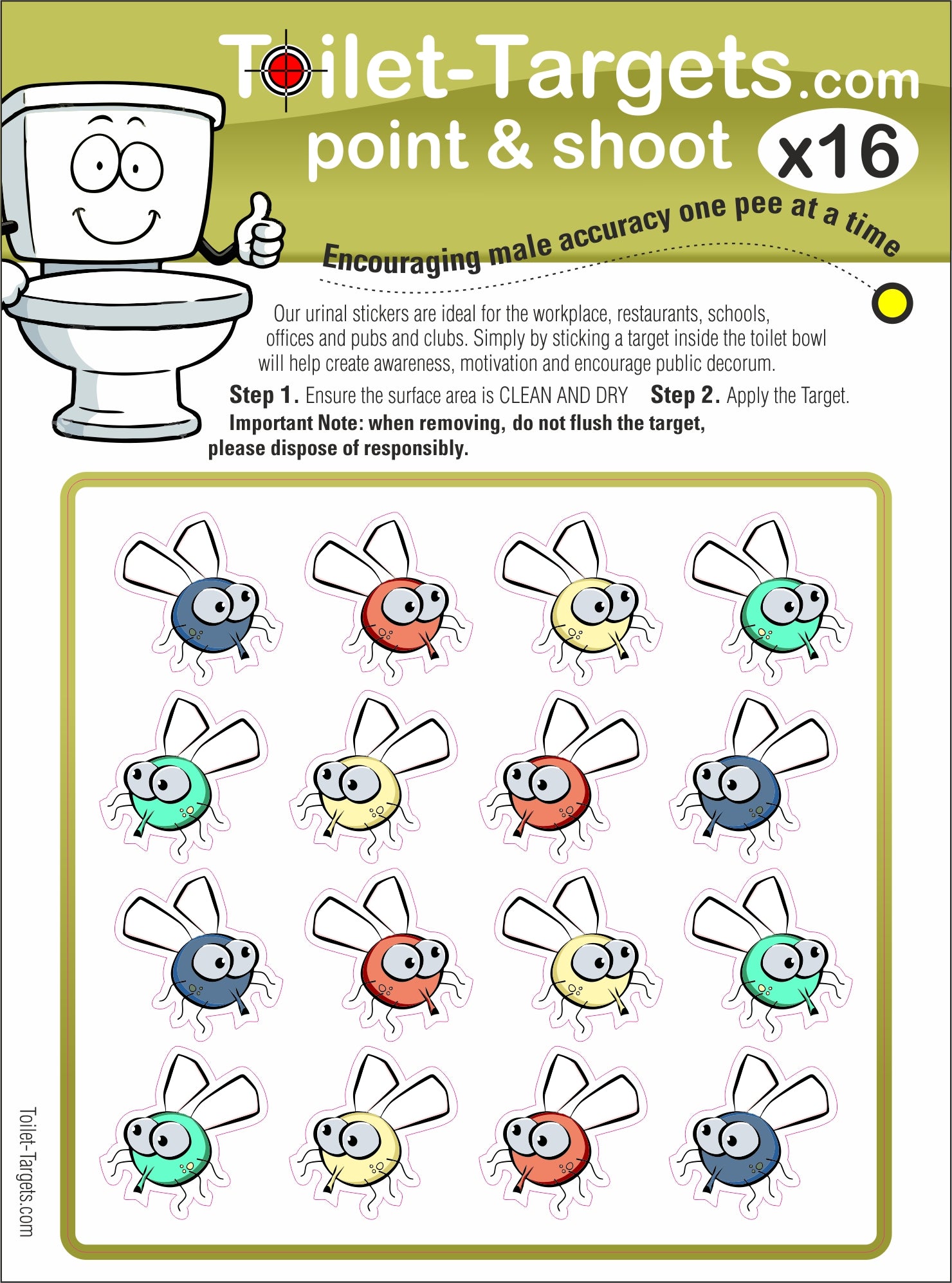 Fly Target Challenge Cartoon Fly – Toilet-Targets